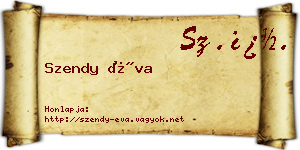 Szendy Éva névjegykártya