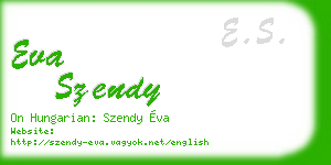 eva szendy business card
