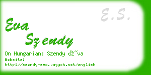 eva szendy business card